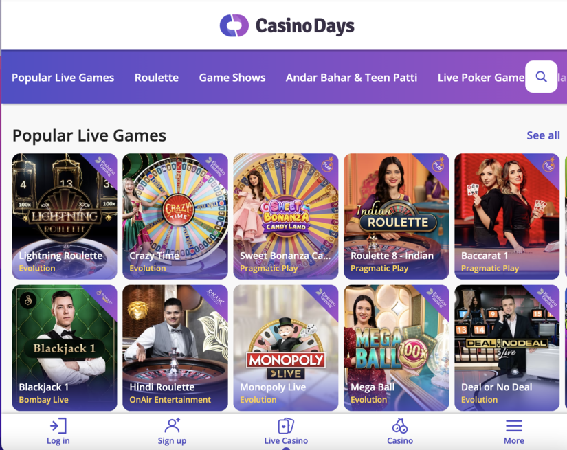 Casino Days Game in India